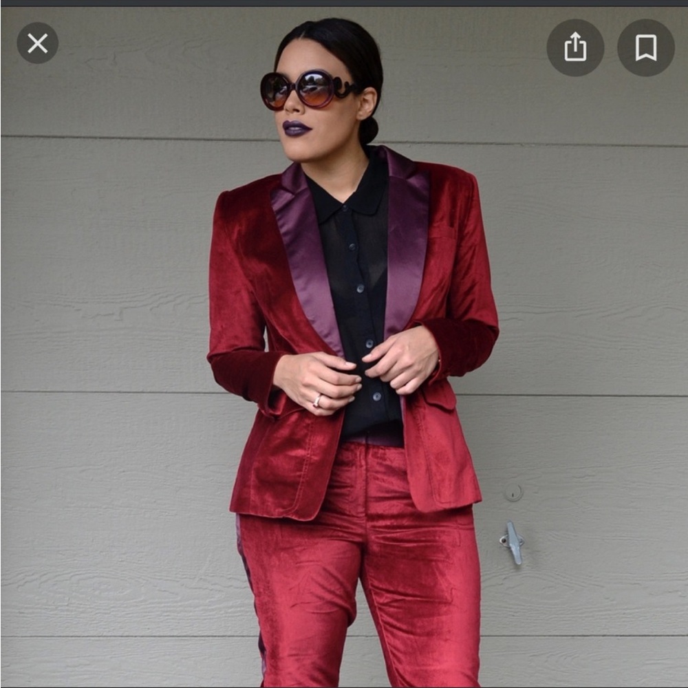 Altuzarra Red Velvet Suit Never Worn